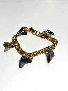 Vintage Shark Tooth Charm Bracelet
